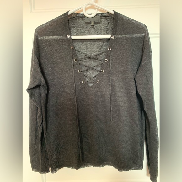 Nili lotan lace up sweater - Picture 2 of 4